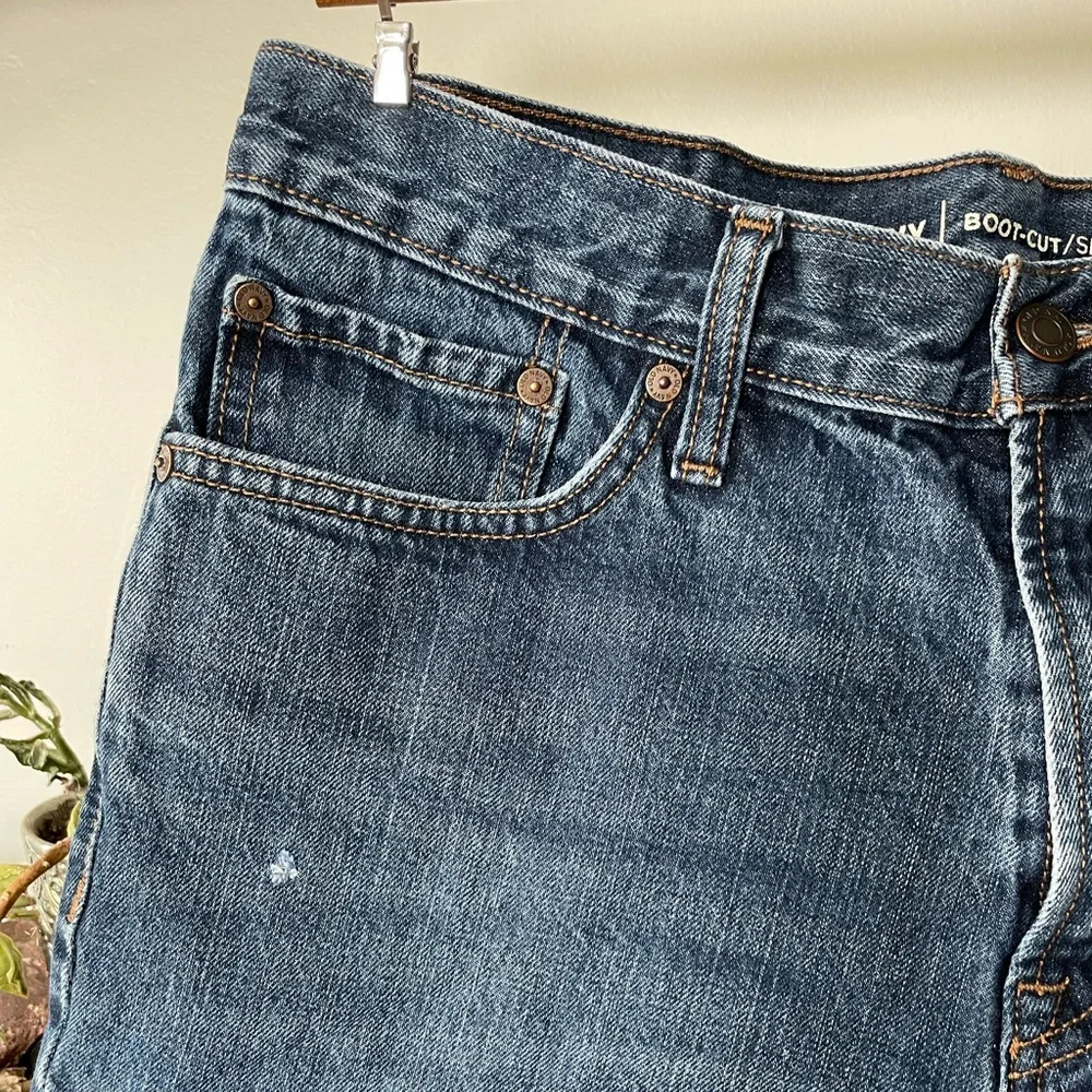Old Navy Dark Rinse Long Denim Jean Shorts Jorts Size Men’s 32 Fits 4/6